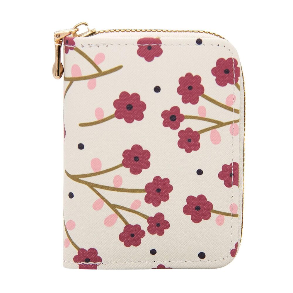 2663 Credit Card Holder Girls Small Card Case Short Flower Cute Accordion